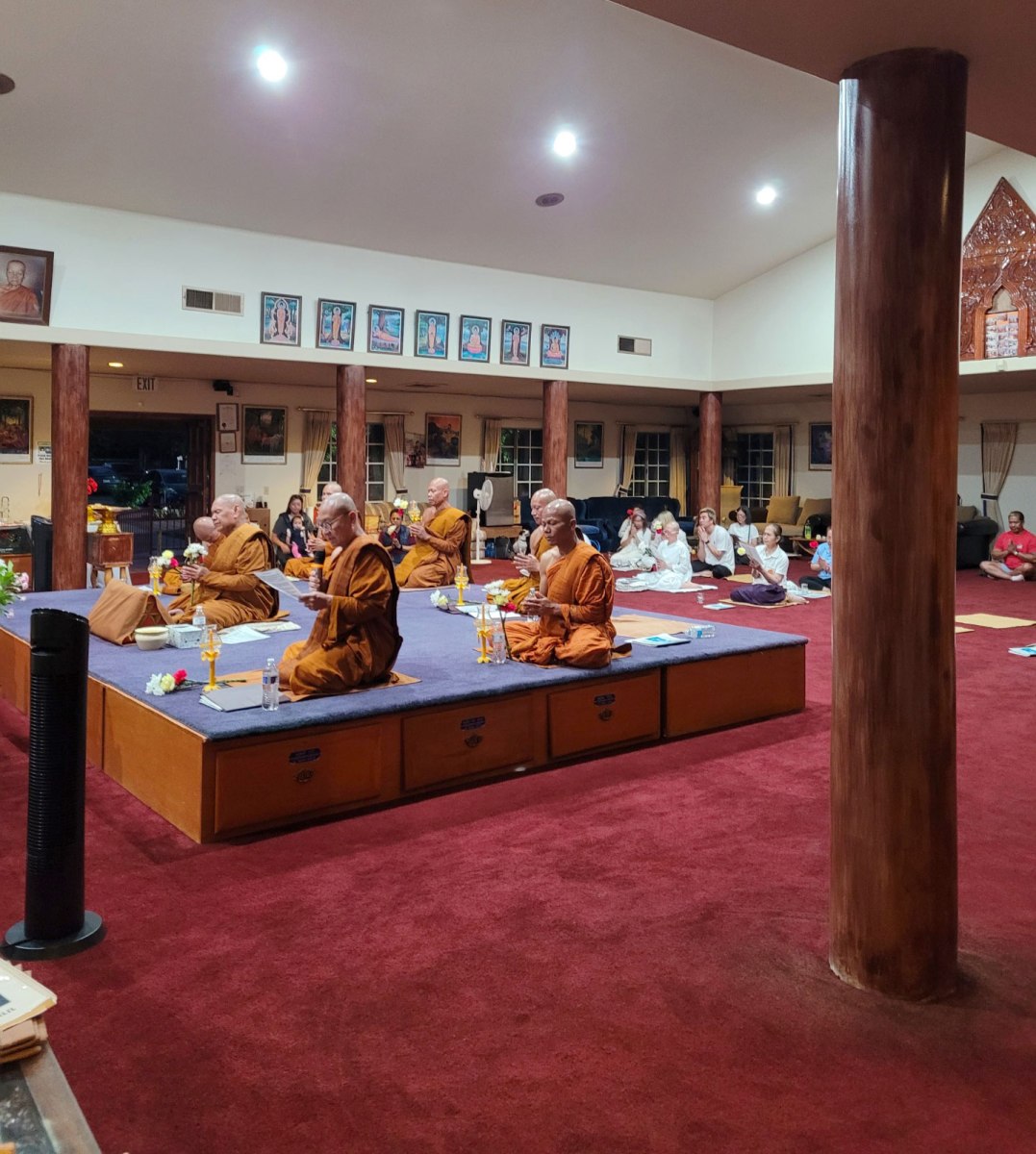 Nine venerable monks staying at the temple for Rains Retreat 2023.